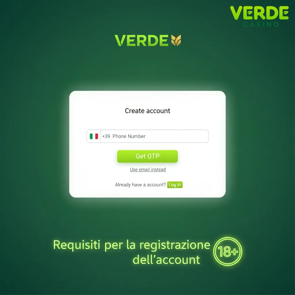 Grafica con requisiti registrazione: documento d’identità, codice fiscale, indirizzo, telefono/email, accettare T&C, 18+.