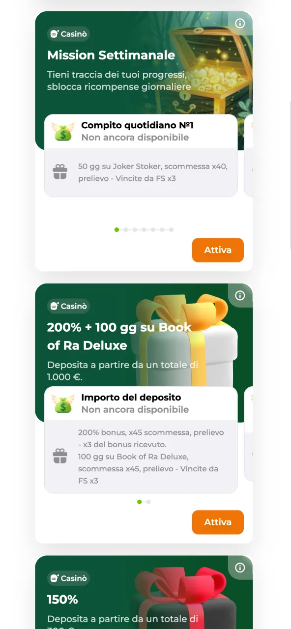 Attiva l’offerta cliccando Partecipa su Verde Casino.