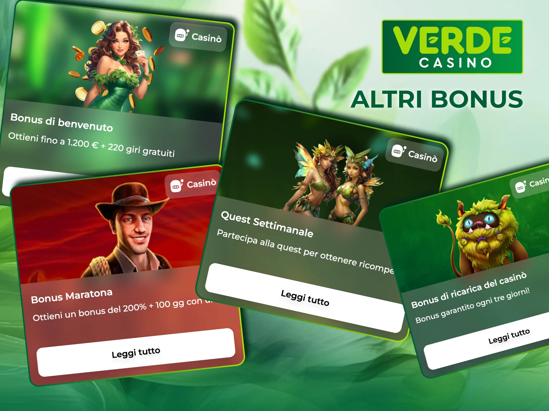Offerte extra disponibili ogni settimana nel casinò di Verde Casino.