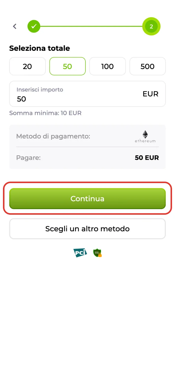 Verde Casino mostra saldo aggiornato dopo il deposito.