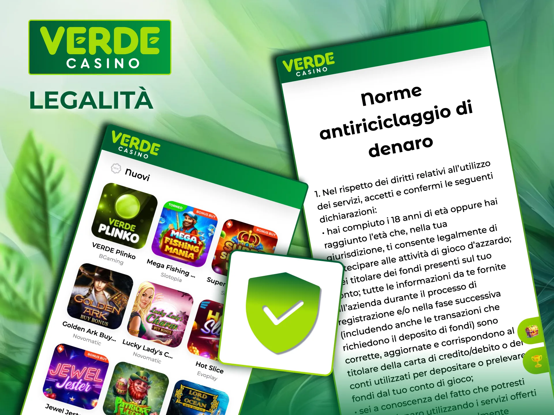 Verde Casino sicuro e conforme al GDPR in Italia.