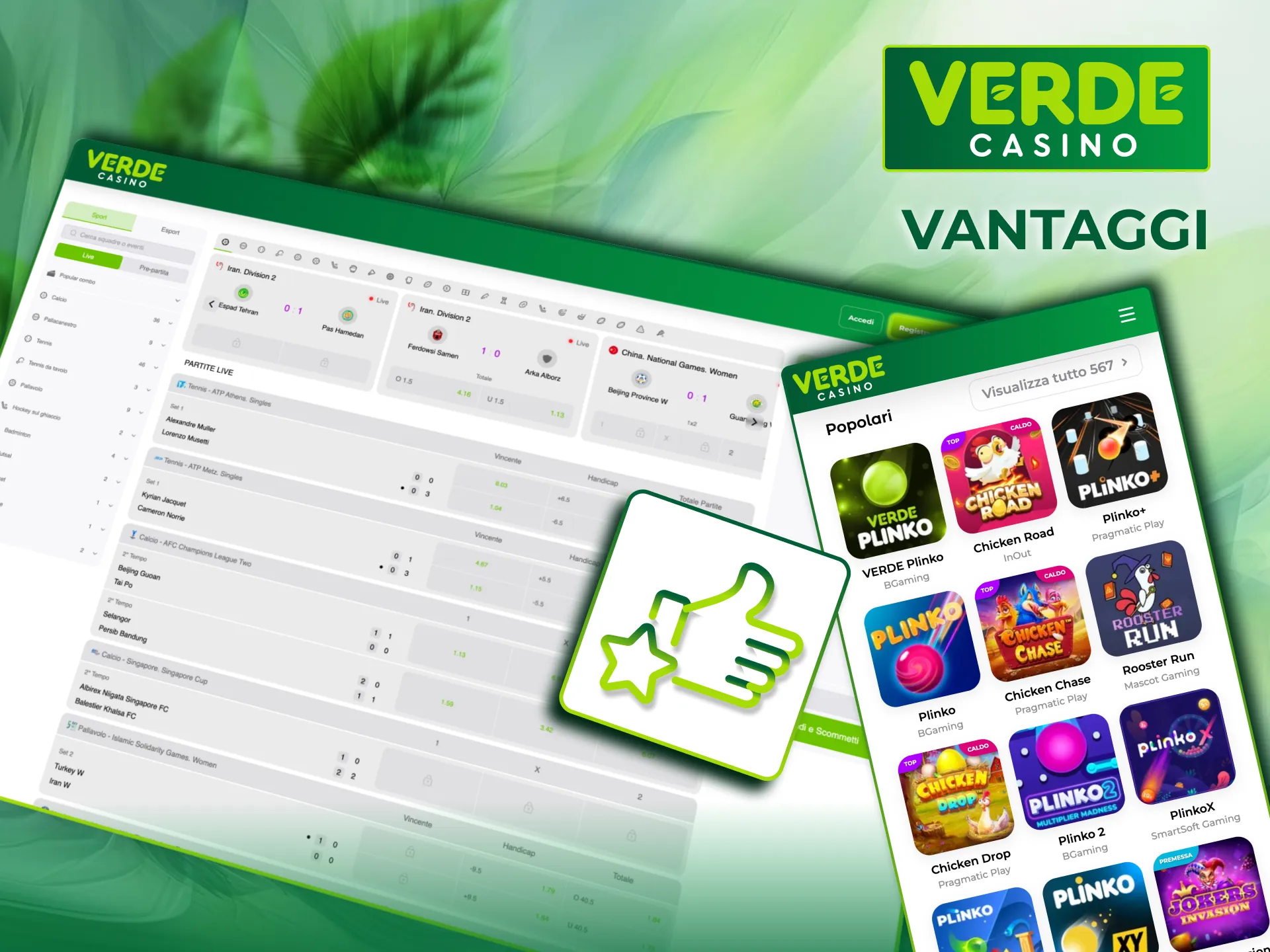 Verde Casino con quote competitive e giochi popolari.