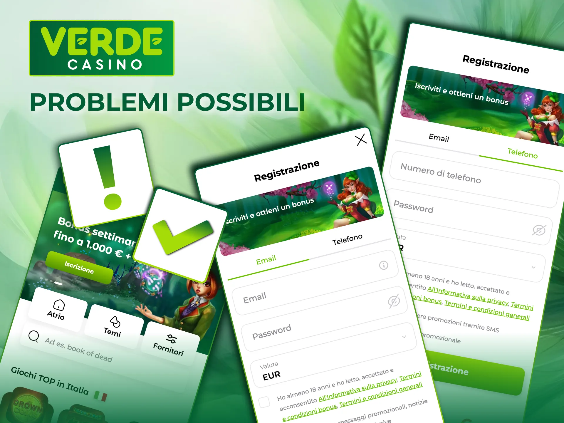 Verde Casino risolve i problemi più comuni durante la registrazione.
