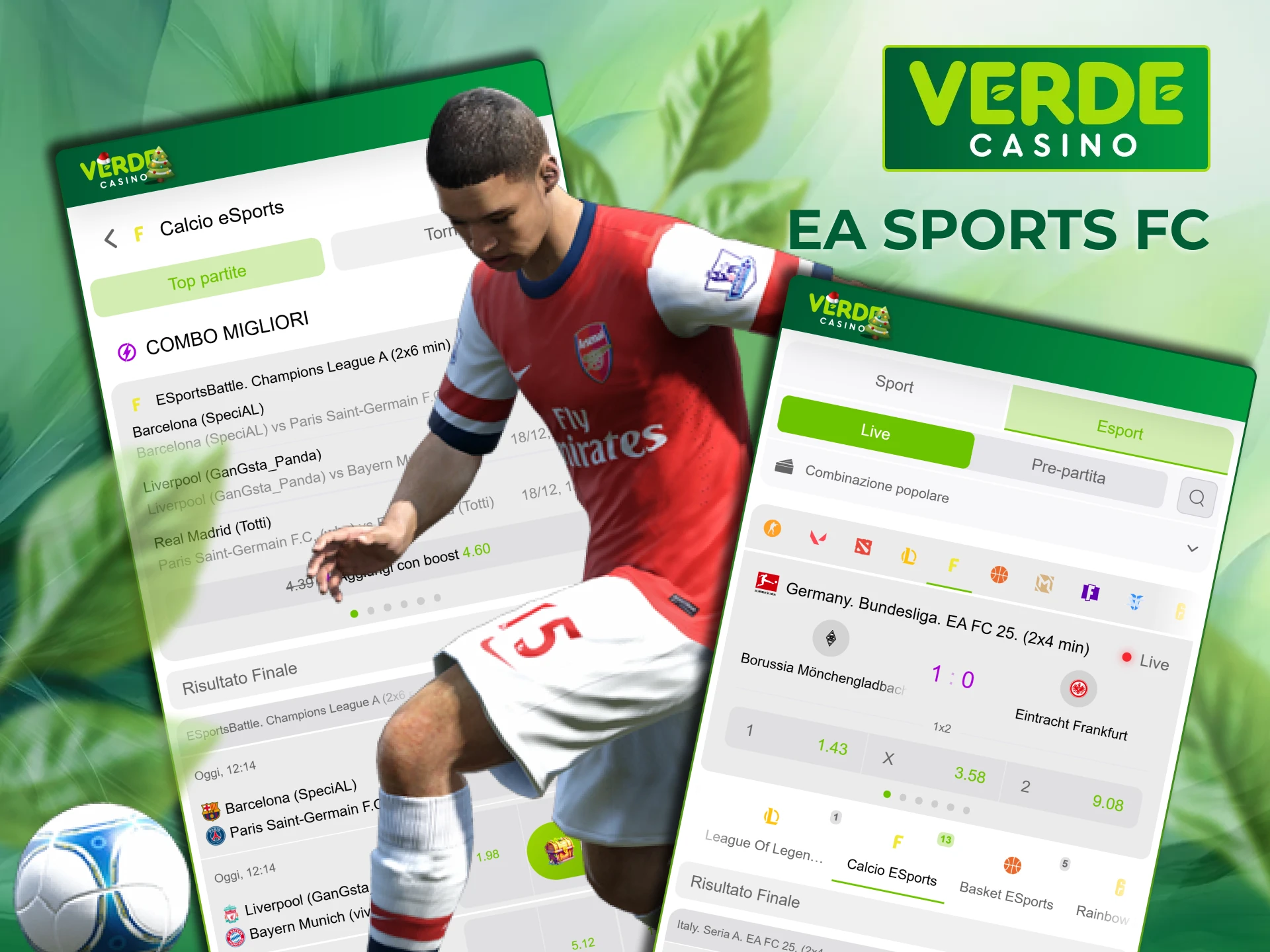 Divertiti a scommettere sulle partite di EA Sports FC su Verde Casino.