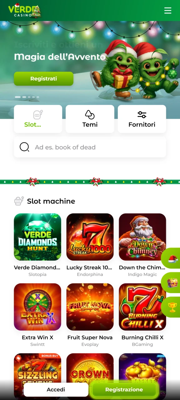 Divertiti a giocare alle slot sul sito web di Verde Casino.